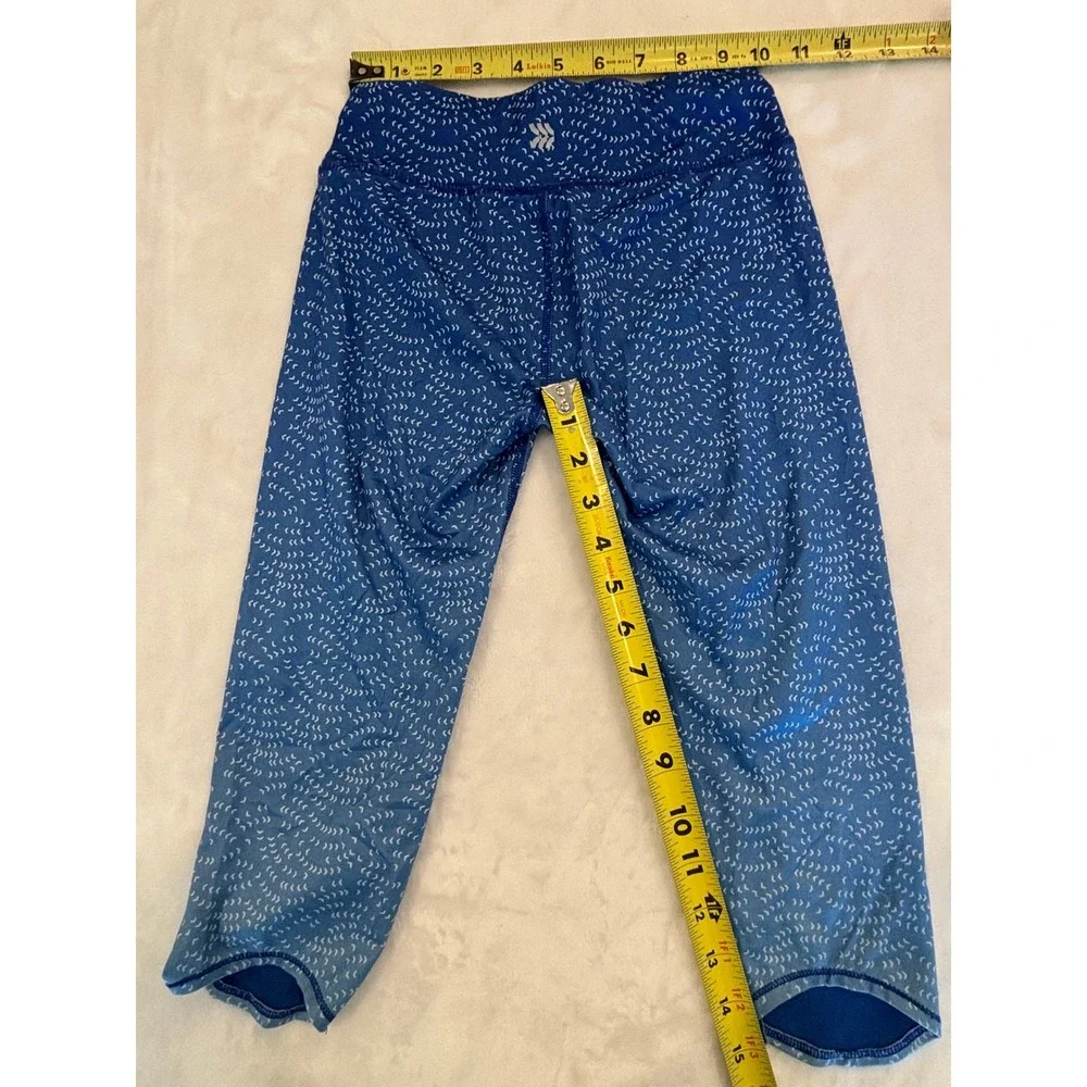 All in Motion Girls Blue Ombre Geometric Print Athletic Leggings Size M 7/8